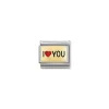 Nomination – Composable Classic PLATES steel , enamel and 18k gold (52_I HEART you)