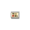 Nomination – Composable Classic PLATES steel , enamel and 18k gold (53_Mr and Mrs with HEART)