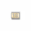 Nomination – Composable Classic GLITTER PLATES in steel, enamel and 18k gold 18 SILVER