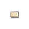 Nomination – COMPOSABLE CLASSIC PLATES STEEL , ENAMEL AND 18K GOLD (70_WHITE SCATTERED HEARTS)