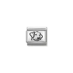 Nomination – Composable Classic OXYDISED PLATES 2 in steel and 925 sterling silver Dog