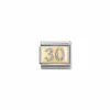 Nomination – Composable Classic GLITTER PLATES in steel, enamel and 18k gold 30 SILVER