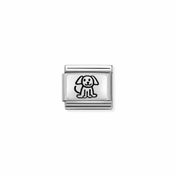 Nomination – Composable Classic OXYDISED PLATES 2 in steel and 925 sterling silver Family dog