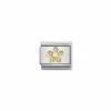 Nomination – Composable Classic GLITTER SYMBOLS in steel, enamel and 18k gold (06_SILVER flower)