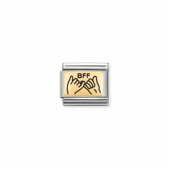 Nomination – Composable Classic PLATES (IC) in steel and 18k gold (04_BFF hands)