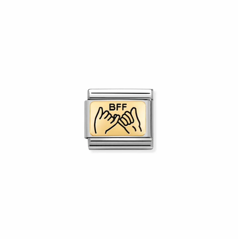 Nomination – Composable Classic PLATES (IC) in steel and 18k gold (04_BFF hands)