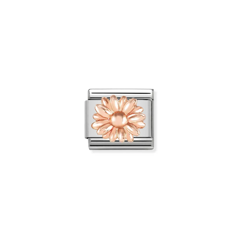 Nomination – Composable Classic RELIEF SYMBOLS stainless steel and 9k rose gold Daisy