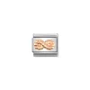 Nomination – Composable Classic RELIEF SYMBOLS stainless steel and 9k rose gold Infinite Rope