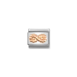 Nomination – Composable Classic RELIEF SYMBOLS stainless steel and 9k rose gold Infinite Rope