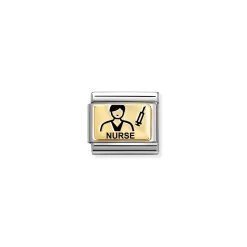 Nomination – Composable Classic PLATES (IC) in steel and 18k gold (49_Man nurse)