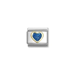 Nomination – COMPOSABLE CLASSIC GLITTER SYMBOLS IN STEEL, ENAMEL AND 18K GOLD (07_BLUE HEART)