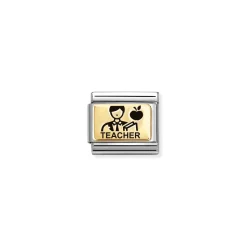 Nomination – Composable Classic PLATES (IC) in steel and 18k gold (51_Man teacher)