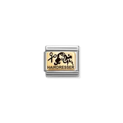Nomination – Composable Classic PLATES (IC) in steel and 18k gold (53_Hairdresser)