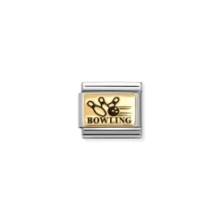 Nomination – Composable Classic PLATES (IC) in steel and 18k gold (57_Bowling)