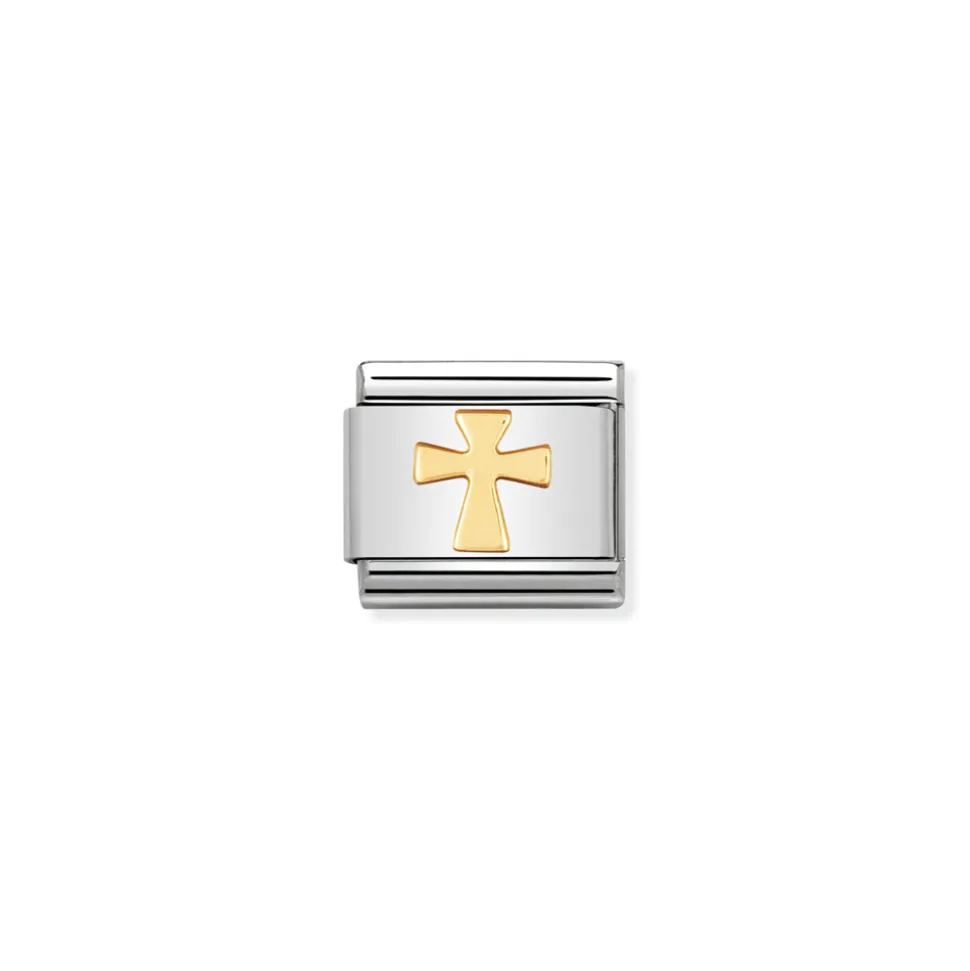 Nomination – COMPOSABLE Classic RELIGIOUS in stainless steel and 18k gold Cross
