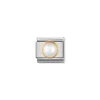 Nomination – COMPOSABLE Classic ROUND STONES in stainless steel with 18k gold WHITE PEARL