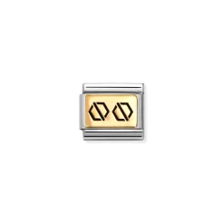 Nomination – Composable Classic PLATES (IC) in steel and 18k gold (59_Nuts)