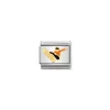 Nomination – COMPOSABLE Classic SPORTS 1 in stainless steel with enamel and 18k gold (17_Snowboarder)