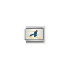 Nomination – COMPOSABLE Classic SPORTS 1 in stainless steel with enamel and 18k gold Skier BLUE