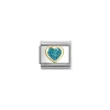 Nomination – Composable Classic GLITTER SYMBOLS in steel, enamel and 18k gold (08_LIGHT BLUE heart)