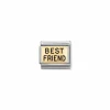 Nomination – Composable Classic PLATES (IC) in steel and 18k gold BEST FRIEND