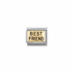 Nomination – Composable Classic PLATES (IC) in steel and 18k gold BEST FRIEND