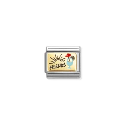 Nomination – Composable Classic PLATES (IC) in steel, enamel and 18k gold (08_Friends with cocktails)