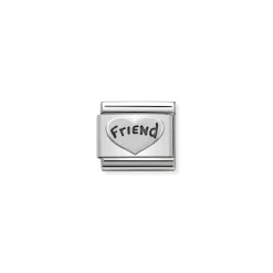 Nomination – Composable Classic OXIDIZED SYMBOLS in st.steel and 925 sterling silver Friend Heart