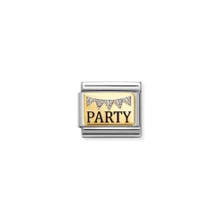 Nomination – Composable Classic PLATES (IC) in steel, enamel and 18k gold (09_Party GLITTER)