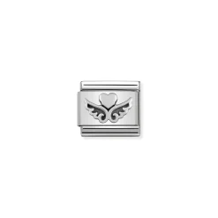 Nomination – Composable Classic OXIDIZED SYMBOLS in st.steel and 925 sterling silver Heart with wings