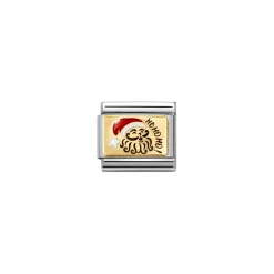 Nomination – COMPOSABLE CLASSIC PLATES (IC) IN STEEL, ENAMEL AND 18K GOLD (10_SANTA CLAUS RED HAT)