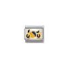 Nomination – COMPOSABLE Classic SPORTS in stainless steel with enamel and 18k gold YELLOW and BLUE Motorbike