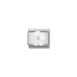 Nomination – COMPOSABLE CLASSIC STONE SYMBOLS IN STAINLESS STEEL AND 9K ROSE GOLD (02_FLOWER IN WHITE MOTHER OF PEARL)