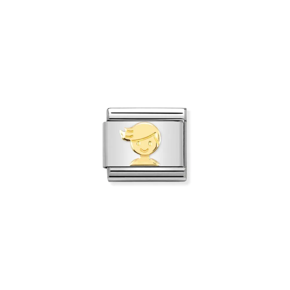 Nomination – Composable Classic SYMBOLS and steel and 18k gold Boy
