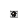 Nomination – Composable Classic STONE SYMBOLS in stainless steel and 9k rose gold Flower in ONYX