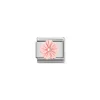 Nomination – Composable Classic STONE SYMBOLS in stainless steel and 9k rose gold Flower in ROSE CORAL
