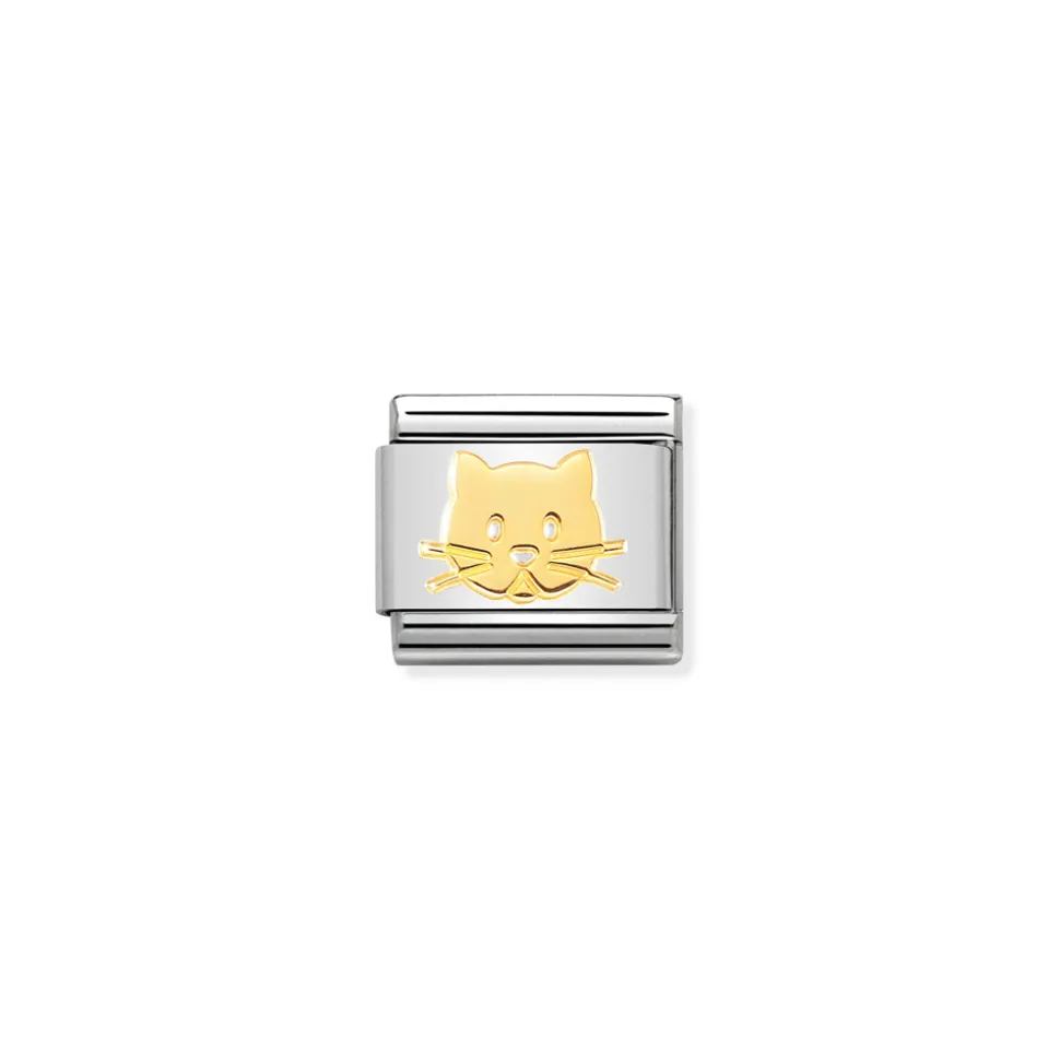 Nomination – Composable Classic SYMBOLS and steel and 18k gold Cat Snout