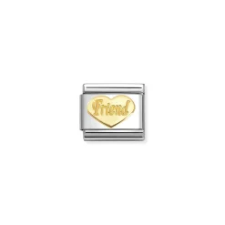 Nomination – Composable Classic SYMBOLS and steel and 18k gold Friend Heart