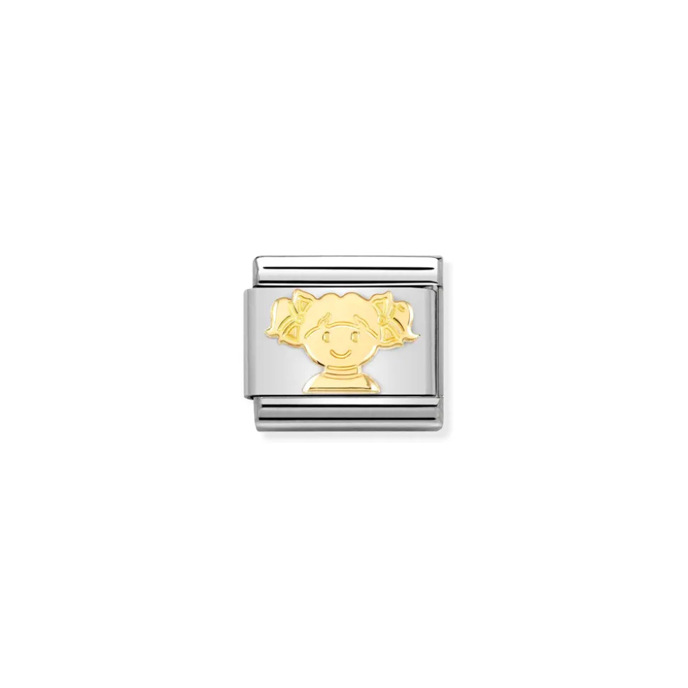 Nomination – Composable Classic SYMBOLS and steel and 18k gold Girl