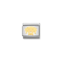 Nomination – Composable Classic SYMBOLS and steel and 18k gold Labrador Retriever