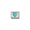 Nomination – COMPOSABLE Classic STONES HEARTS in stainless steel with 18k gold TURQUOISE