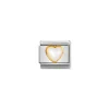 Nomination – COMPOSABLE Classic STONES HEARTS in stainless steel with 18k gold WHITE MOTHER OF PEARL