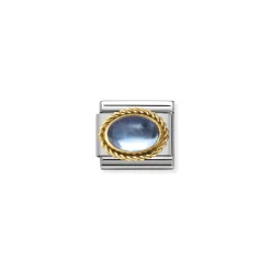 Nomination – COMPOSABLE CLASSIC STONES IN STAINLESS STEEL WITH 18K GOLD SETTING AND DETAIL (13_LIGHT BLUE TOPAZ)