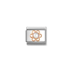 Nomination – COMPOSABLE CLASSIC SYMBOLS AND STONES STAINLESS STEEL AND 9K ROSE GOLD (02_FLOWER AND WHITE PEARL)