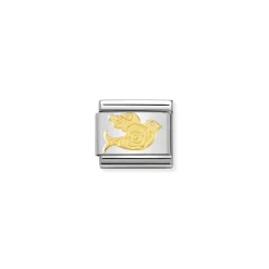 Nomination – Composable Classic SYMBOLS and steel and 18k gold (12_Dove Versailles)