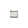 Nomination – Composable Classic HEART FACETED CZ in steel and 18k gold White