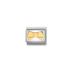 Nomination – Composable Classic SYMBOLS and steel and 18k gold (22_Bow)
