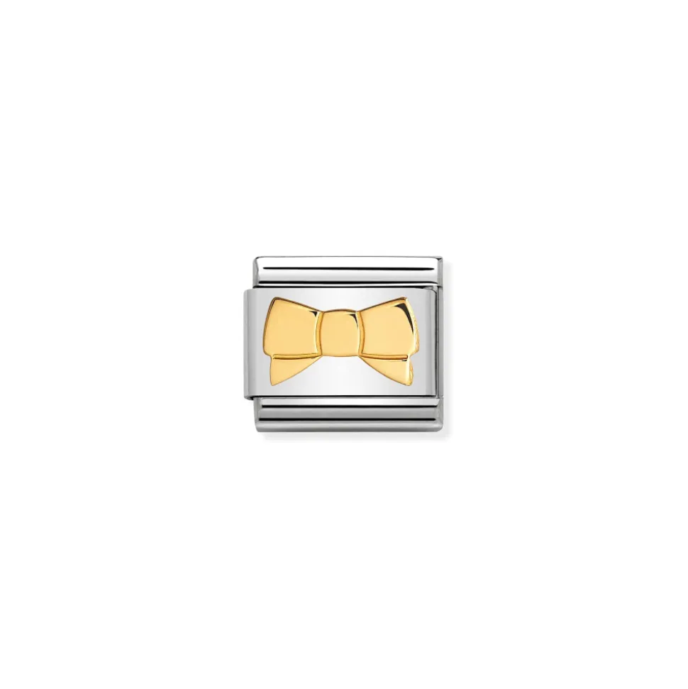 Nomination – Composable Classic SYMBOLS and steel and 18k gold (22_Bow)