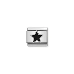 Nomination – Composable Classic SYMBOLS in stainless steel , enamel and 925 sterling silver Black Star