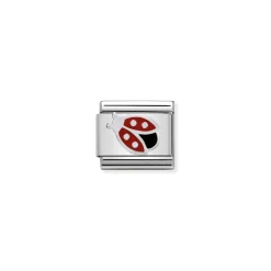 Nomination – Composable Classic SYMBOLS in stainless steel , enamel and 925 sterling silver Ladybird
